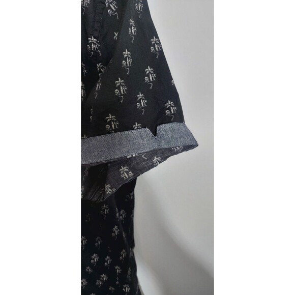 Fundamental Coast Men's Size Large Shirt Top Button Down Black Palm Trees - Picture 9 of 13
